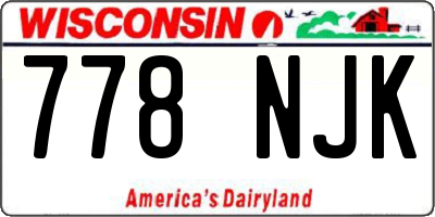 WI license plate 778NJK