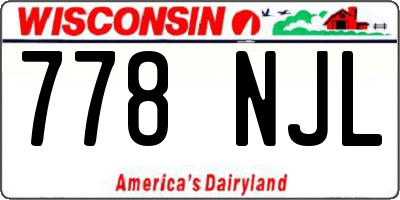 WI license plate 778NJL