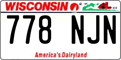 WI license plate 778NJN