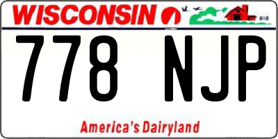 WI license plate 778NJP