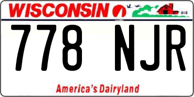 WI license plate 778NJR