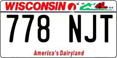 WI license plate 778NJT