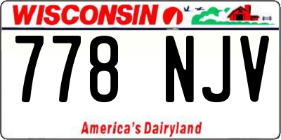 WI license plate 778NJV
