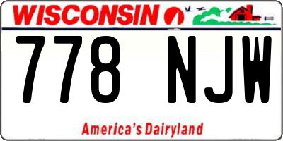 WI license plate 778NJW