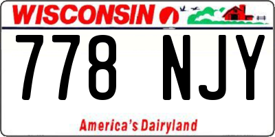WI license plate 778NJY