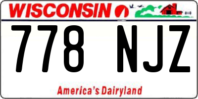 WI license plate 778NJZ