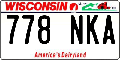 WI license plate 778NKA