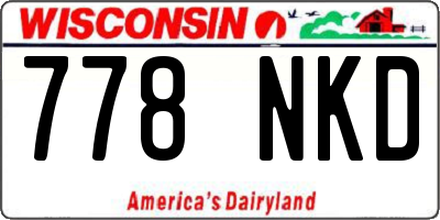 WI license plate 778NKD