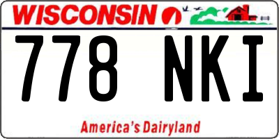 WI license plate 778NKI