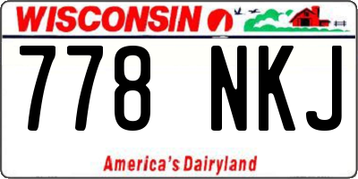 WI license plate 778NKJ