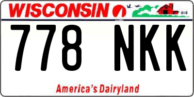 WI license plate 778NKK