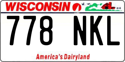 WI license plate 778NKL