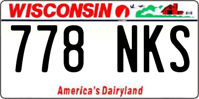 WI license plate 778NKS