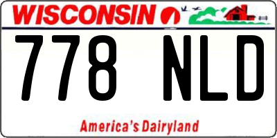 WI license plate 778NLD
