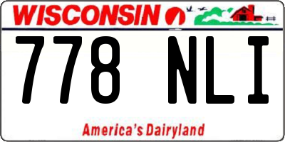 WI license plate 778NLI