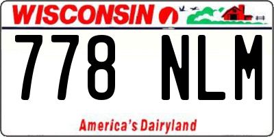 WI license plate 778NLM