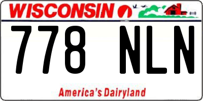 WI license plate 778NLN