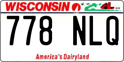 WI license plate 778NLQ