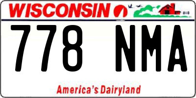 WI license plate 778NMA