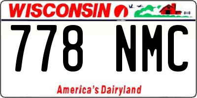 WI license plate 778NMC