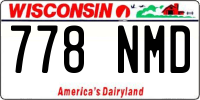 WI license plate 778NMD