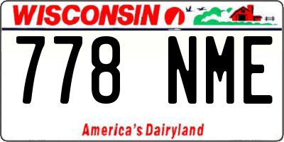 WI license plate 778NME