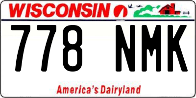 WI license plate 778NMK