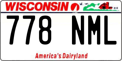WI license plate 778NML