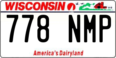 WI license plate 778NMP