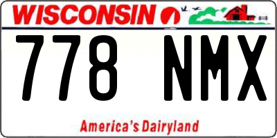 WI license plate 778NMX