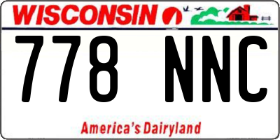 WI license plate 778NNC
