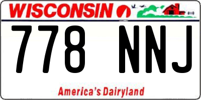 WI license plate 778NNJ