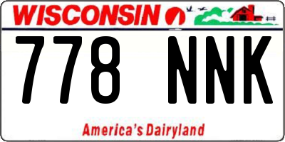 WI license plate 778NNK