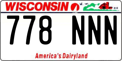 WI license plate 778NNN