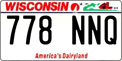 WI license plate 778NNQ