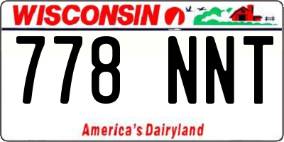 WI license plate 778NNT