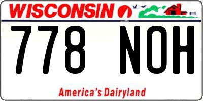 WI license plate 778NOH