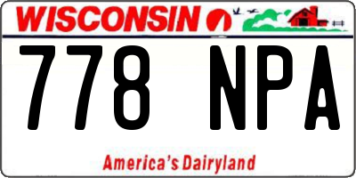 WI license plate 778NPA