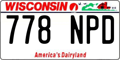 WI license plate 778NPD