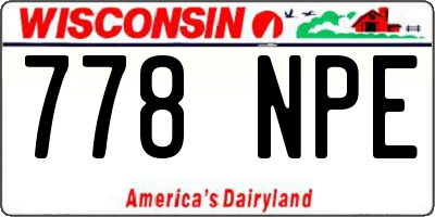 WI license plate 778NPE