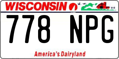 WI license plate 778NPG