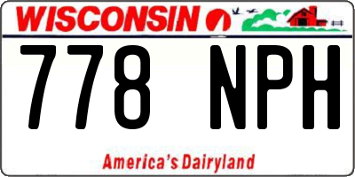 WI license plate 778NPH