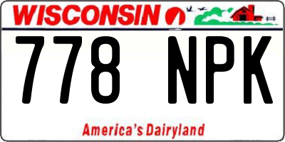 WI license plate 778NPK