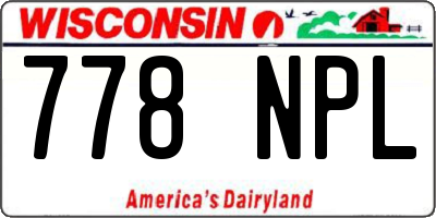 WI license plate 778NPL
