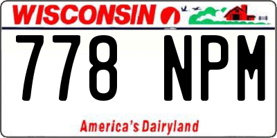 WI license plate 778NPM