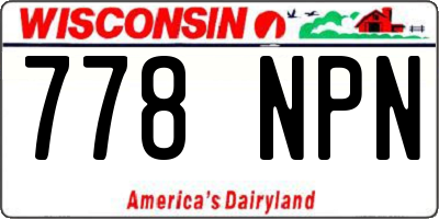 WI license plate 778NPN