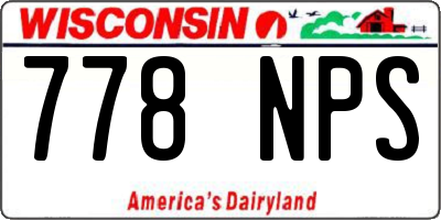 WI license plate 778NPS