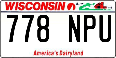 WI license plate 778NPU