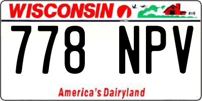 WI license plate 778NPV