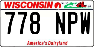 WI license plate 778NPW